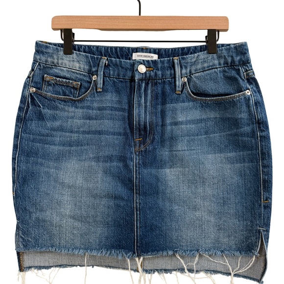 Good American Blue Denim Mini Skirt - Picture 1 of 11